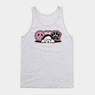 Old English Sheepdog Dog Breed Peace Love Paw ( Puppies Rule! ) Tank Top